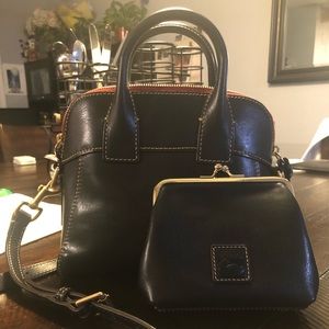 Dooney Small Florentine Cameron Crossbody Satchel in Navy w. Large Frame Purse